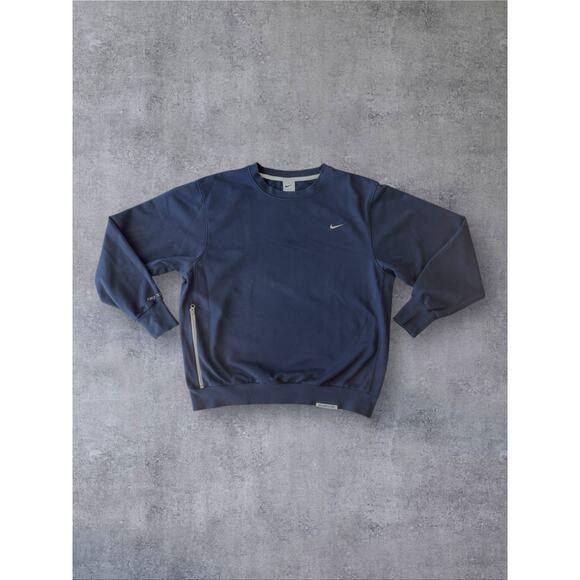 Nike Standard Issue Dri-FIT Crew Sweatshirt Men’s Large Navy Blue Athleisure - Picture 1 of 10